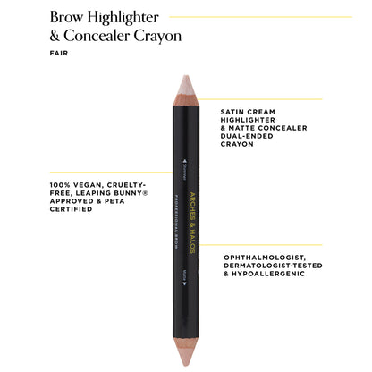 Dual-Ended Crayon - Matte Concealer & Satin Highlighter For Eyebrows